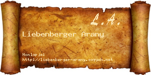 Liebenberger Arany névjegykártya